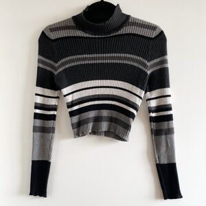 Brandy Melville Striped Mockneck Sweater